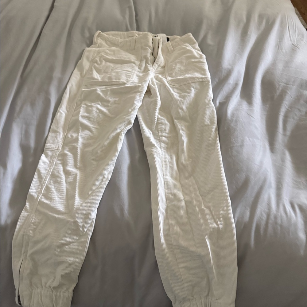 White Corduroy Banana Republic Jogger Pants